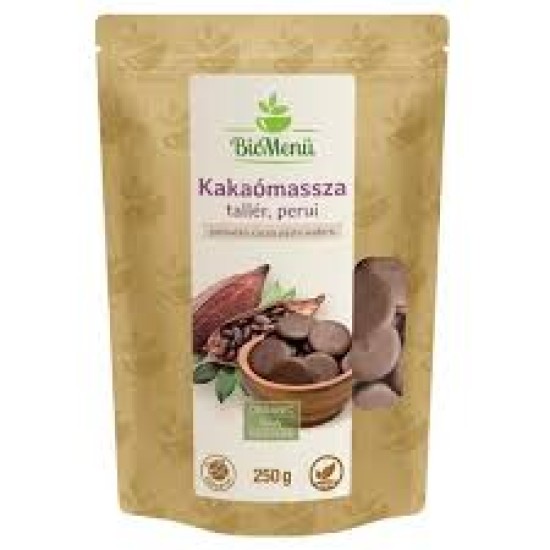 BioMenü BIO KAKAÓMASSZA tallér perui 250 g BioMenü BIO KAKAÓMASSZA tallér perui 250 g