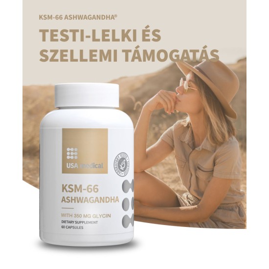 Ashwagandha® KSM66 kapszula glicinnel 60 db